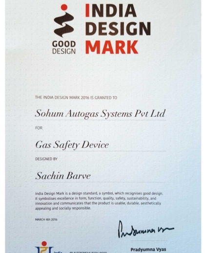 India Design Mark Certificate